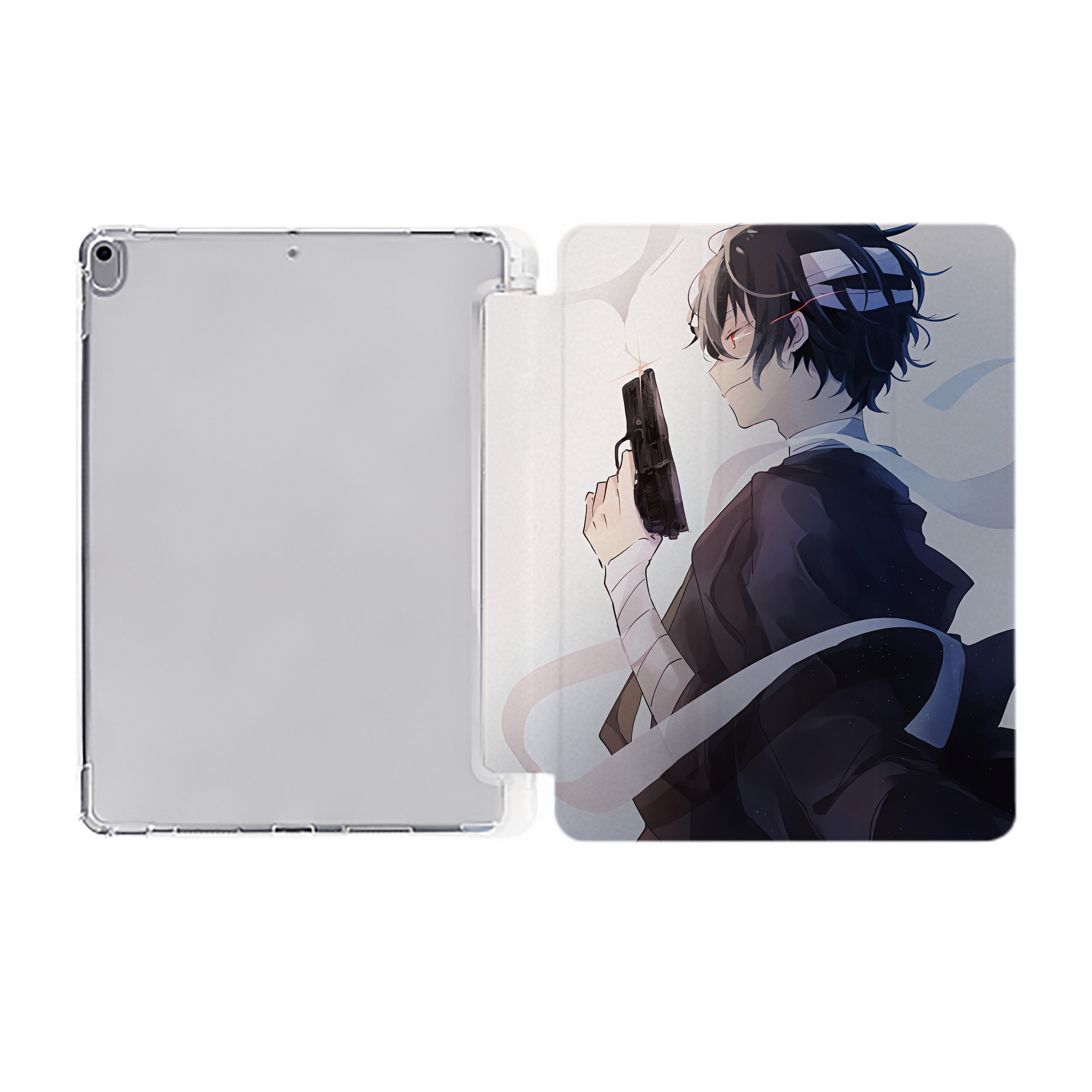 （画像用） 文豪ストレイドッグス Bungo Stray Dogs IPad ケース ペン収納付き 三つ折りスタンド PUレザー×シリコン 対応機種9.5/10.5/10.9インチ
